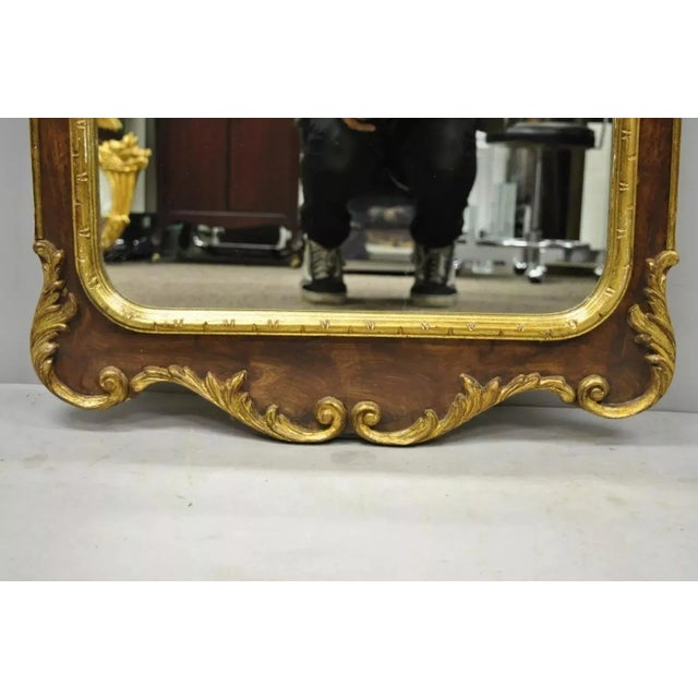 Vintage Decorative Crafts Inc American Federal Carved Wood Gold Gilt Wall Mirror For Sale - Image 4 of 10