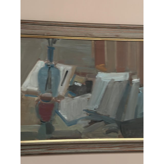 Gösta Stawåsen, Vase and Books, 1950s, Oil on Canvas, Framed For Sale - Image 10 of 13