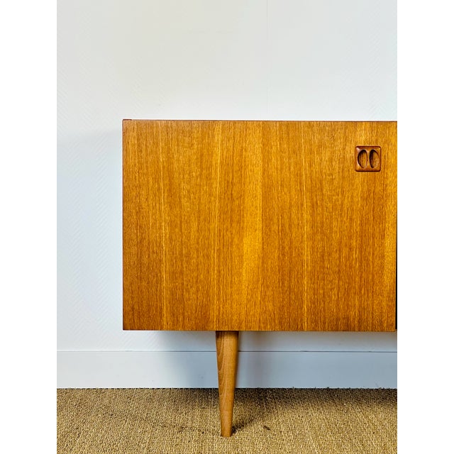 Scandinavian Teak Sideboard with Four Doors and Tapered Legs, 1960s For Sale - Image 11 of 18