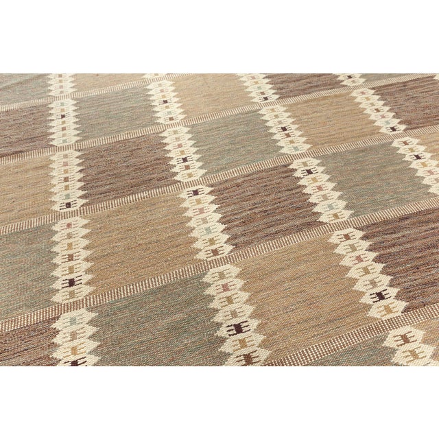 Modern Flatweave Geometric Warm Tan Handmade Rug "Dentelle" by Doris Leslie Blau For Sale - Image 4 of 9