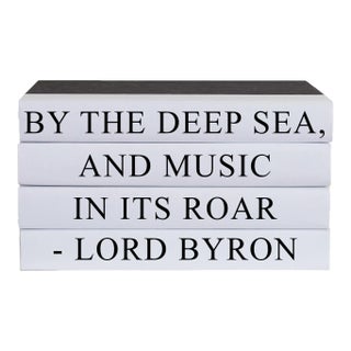 Decorative Books - Quote Book Stack - "By the Deep Sea" For Sale