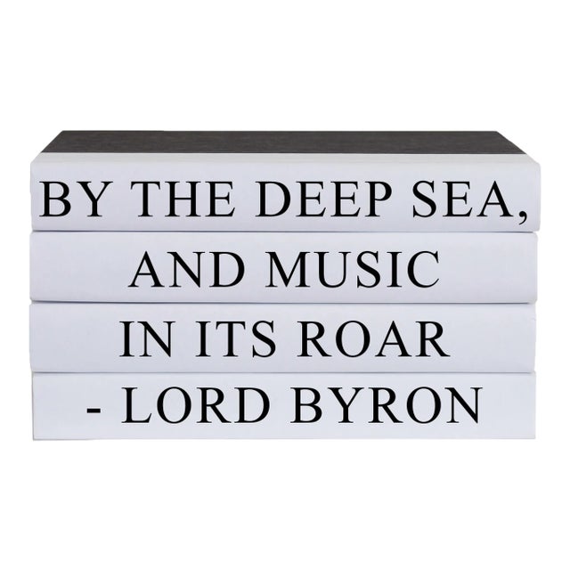 Decorative Books - Quote Book Stack - "By the Deep Sea" For Sale