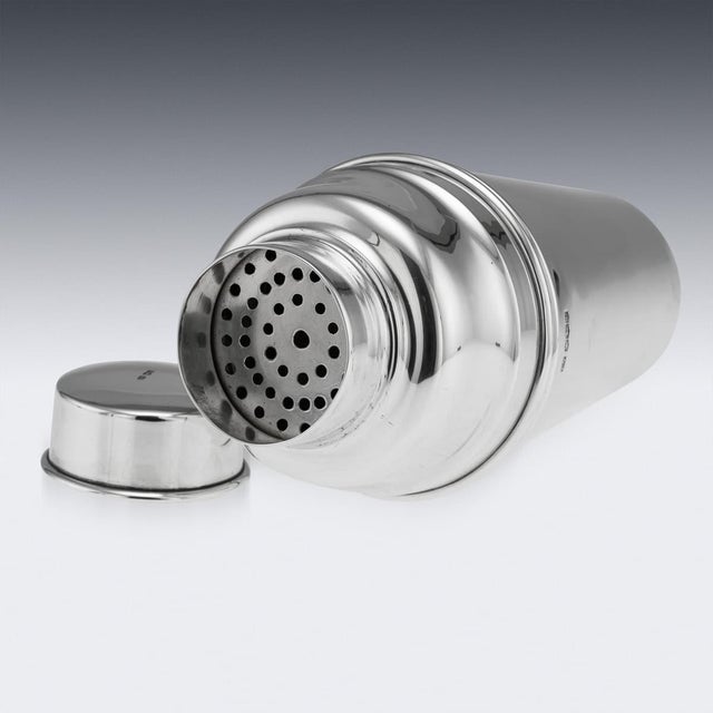 Metal English Art Deco Silver Cocktail Shaker from Sheffield, 1936 For Sale - Image 7 of 15