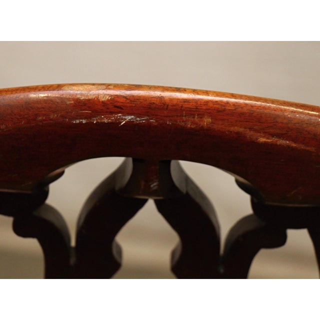Mid 20th Century Wood Frame Floral Seat Chair For Sale - Image 14 of 15