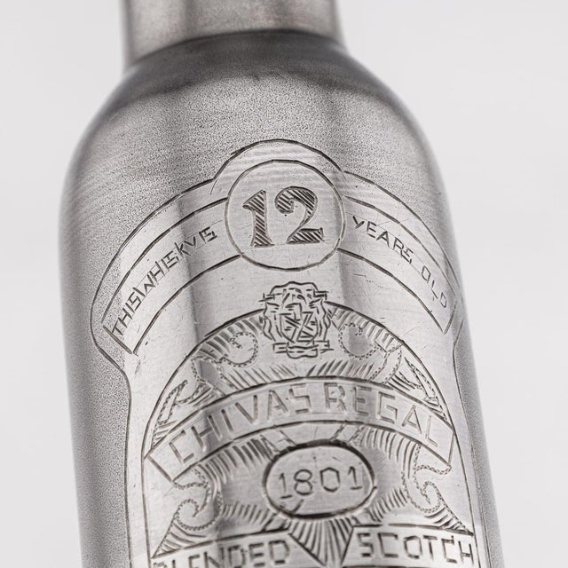 Novelty Silver Miniature Chivas Regal Whisky Bottle, 2000 For Sale - Image 9 of 14