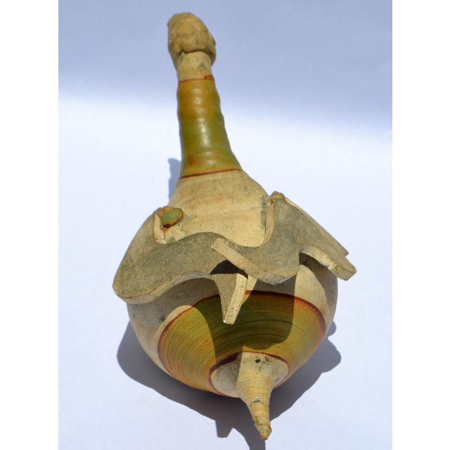 1950s Abstract Italian Ceramic Pottery Wood Bird Sculpture Mixed Media Handmade For Sale - Image 10 of 17
