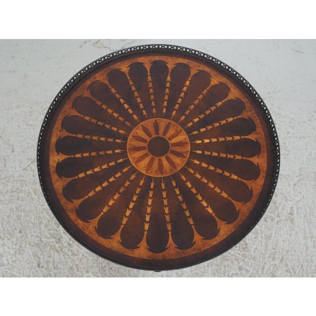 Wood Theodore Alexander Inlaid 2 Tier Mixed Wood End Table For Sale - Image 7 of 18