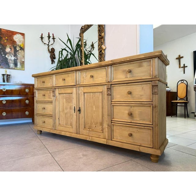 Antique Country-Style Shop Chest/Sideboard/Apothecary Cabinet Dimensions: Height x Width x Depth 98 x 198 x 43 cm For sale...