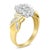 Haus of Brilliance 10K Two-Toned Round Baguette Diamond Cluster Ring (1/2 Cttw, I-J Color, I2-I3 Clarity) - Size 7 For Sale - Image 4 of 7