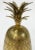 Large vintage classic solid brass pineapple lidded jar. Exaggerated plume can hold a single taper candle if desired....