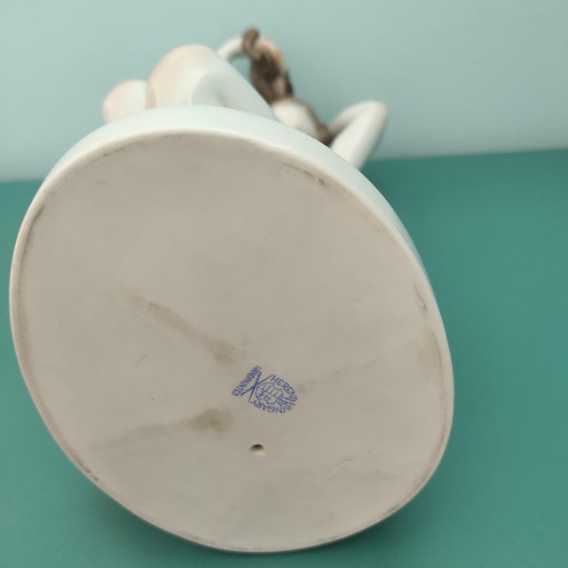 Handpainted Figure of Seated Nude Woman Combing Hair by Lux Elek for Herend, 1960s For Sale - Image 9 of 10