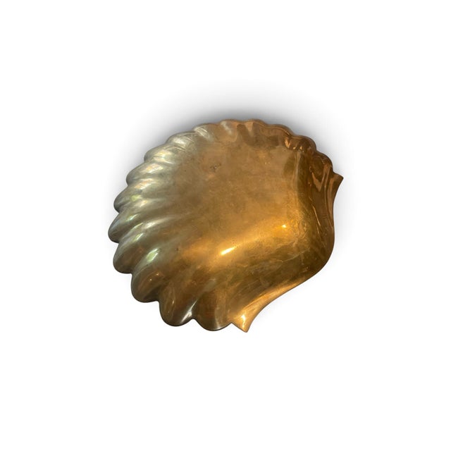 Large Brass Clamshell Trinket Dish For Sale - Image 4 of 4