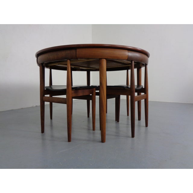 Mid-Century Modern Roundette Teak Table & Chairs from Hans Olsen, Denmark, 1950sm, Set of 5 For Sale - Image 3 of 18