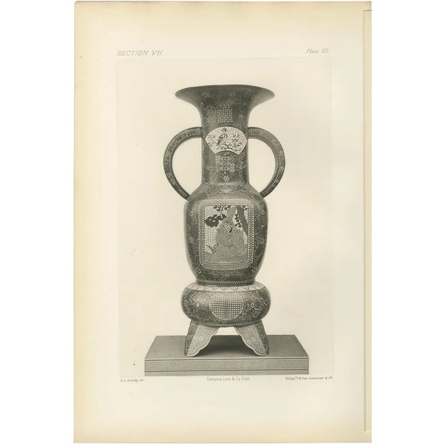 Audsley, Japanese Vase with Intricate Patterns, 1884, Paper For Sale