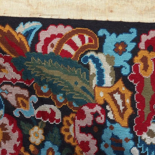 Antique Louis XIII Floral Needlepoint Tapestry Numbered 19thC For Sale - Image 6 of 7