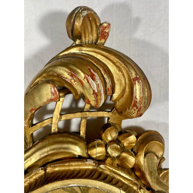 Rococo French Louis XV Rococo Style Large Carved and Gilt Cartel Clock Case. For Sale - Image 3 of 13
