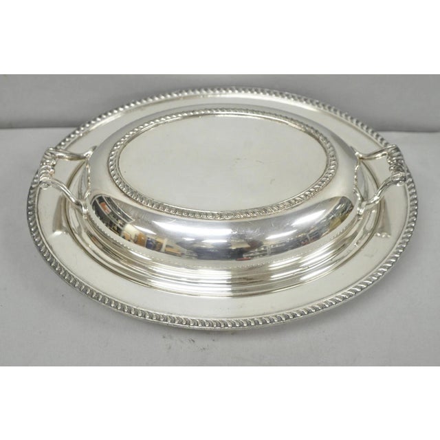 Vintage Modern Silver MFG Co Silver Plated Twin Handle Vegetable Serving Dish For Sale - Image 14 of 14