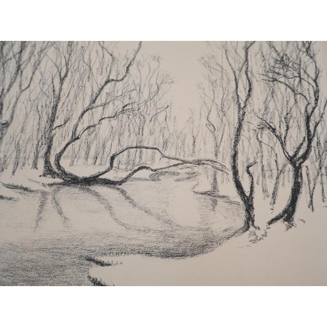 Charles Lacoste, Pardies, Undergrowth in Winter, Original Lithograph, 1946 For Sale - Image 5 of 6