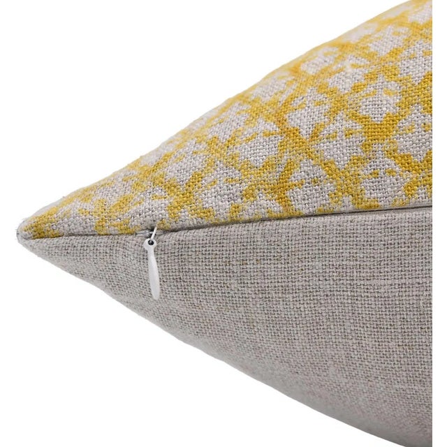 Industrial Decorative Thick Linen Cushion Cover 18x18 Inch- Pink City For Sale - Image 3 of 5