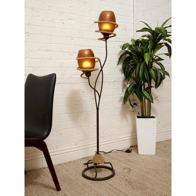 Vintage Atomic Mid-Century Two-Light Floor Lamp For Sale In Los Angeles - Image 6 of 6