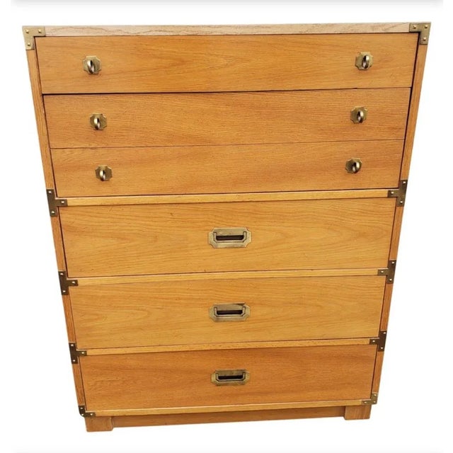 Drexel Drexel Campaign Chest of Drawers / Bachelor Chest, Circa 1960s For Sale - Image 4 of 11