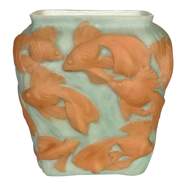 Art Deco Consolidated Glass Company Goldfish Vase Chairish