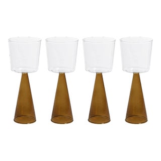Viterbo Wine Red Wine Glasses - Amber, Set of 4 For Sale