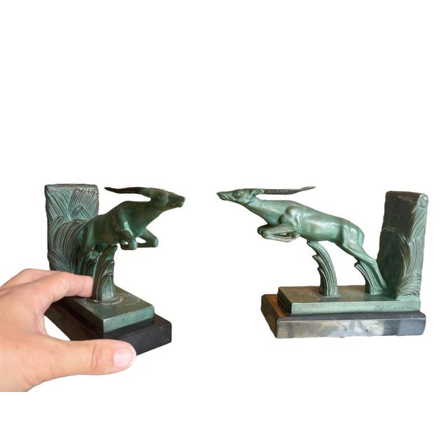 Gazelle Bookends by Max Le Verrier, Set of 2 For Sale - Image 12 of 13