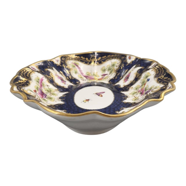 Blue Blue Scale Cabinet Dish with Exotic Birds from Royal Worcester, 1901 For Sale - Image 8 of 11