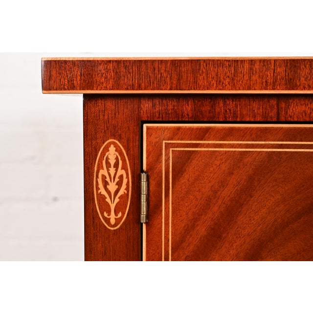 Kindel Furniture Federal Inlaid Flame Mahogany Bow Front Sideboard Credenza For Sale - Image 11 of 16