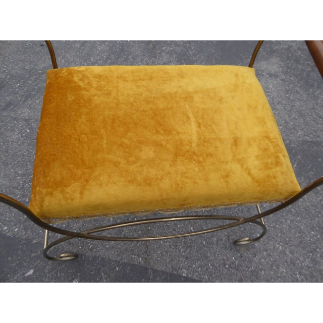 Vintage Hollywood Regency Gold Velvet Vanity Chair Chairish