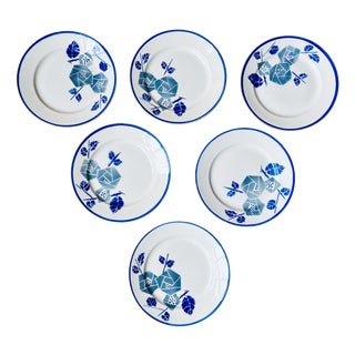 Vintage Art Deco Earthenware Dinner Plates from K&G Lunéville, 1940s, Set of 6 For Sale