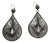 Vintage 1980s 1990s Brutalist Boho Gunmetal Wire Mesh Teardrop Earrings For Sale