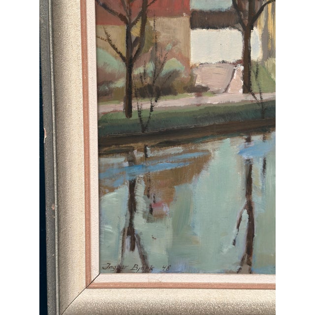 Ingvar Björk, Landscape with Trees & Buildings, 1948, Oil on Canvas, Framed For Sale - Image 10 of 18