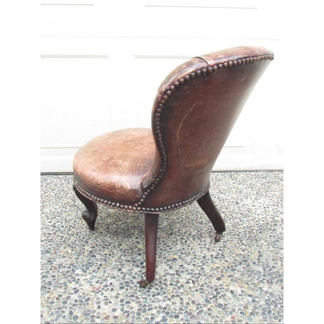 Antique English Leather Child’s Chair For Sale - Image 14 of 17