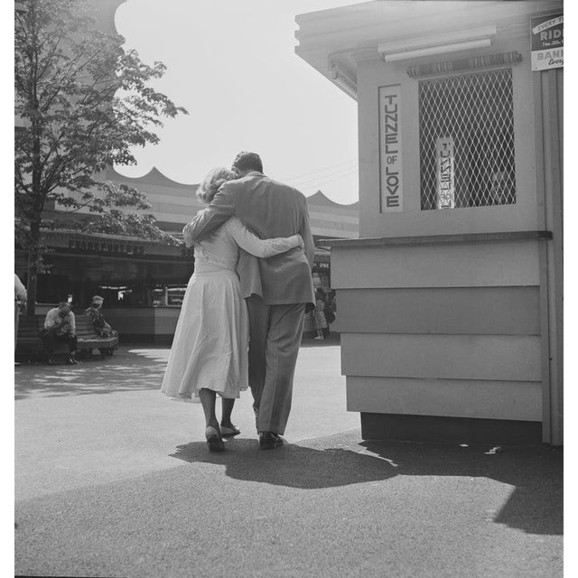 Tunnel Of Love A couple walk past the Tunnel of Love at the Palisades Amusement Park in New Jersey, 1949. (Photo by...
