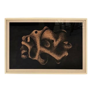 Irene Miller Stein Signed Framed Abstract Black White Serigraph Earth Fertility For Sale