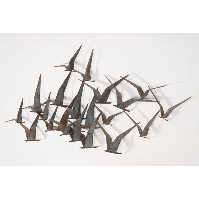 "Birds in Flight" wall sculpture attributed to Curtis Jeré (no signature is present), made in the USA during the 1970s. It...