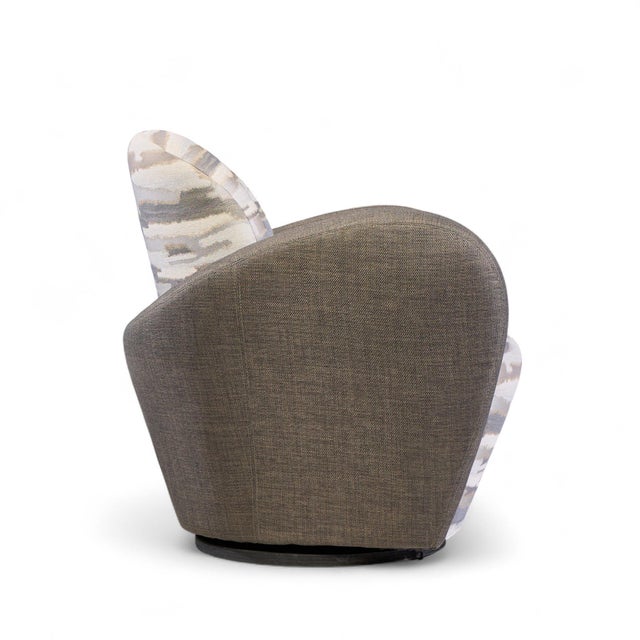 Textile Michael Wolk for Weiman Miami Swivel Chairs - Pair For Sale - Image 7 of 11