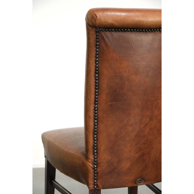 Sheepskin Dining Chairs in Cognac Color, Set of 6 For Sale - Image 17 of 18