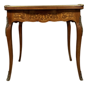 Louis XV Style Marquetry Game Table with Geometric Decoration, 1850s