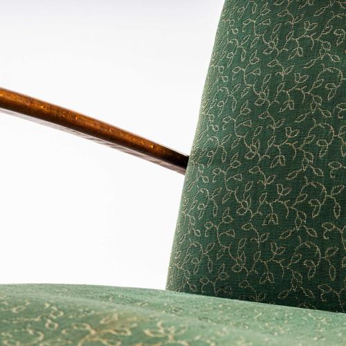 Armchair with Floral Jacquard Upholstery from Jindrich Halabala, 1950s For Sale - Image 6 of 11