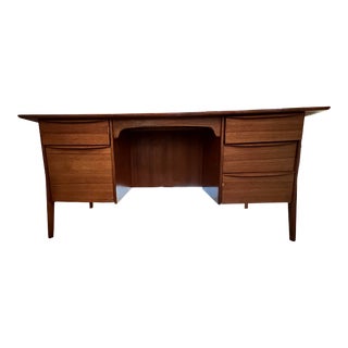 1960s Vintage Danish Modern Teak Desk by Svend Madsen For Sale
