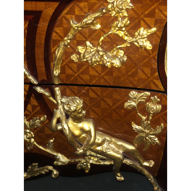 Louis XV Style Gilt-Bronze Mounted Parquetry Commode For Sale - Image 12 of 14
