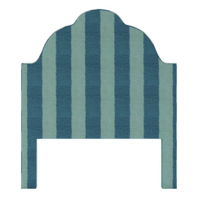 Cascade Headboard in Schumacher Bagan, Peacock - Queen For Sale