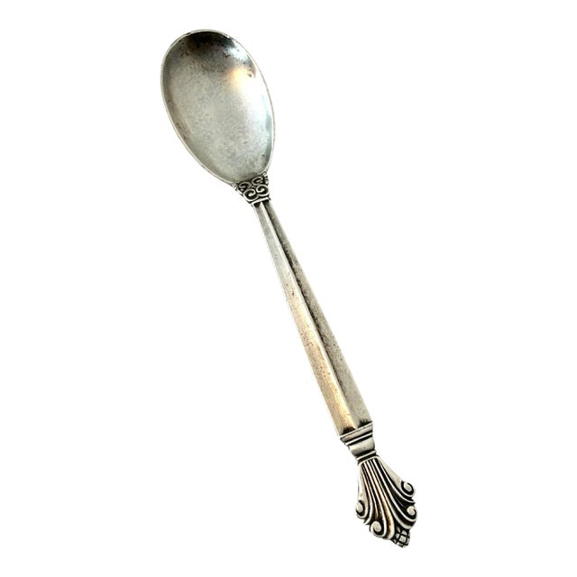 Early 20th Century Georg Jensen Acanthus Sterling Silver Spoon For Sale