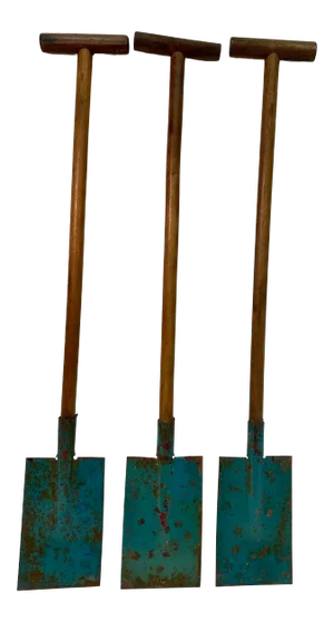 Vintage 3 Piece Blue Children’s Toy Shovel Set From England.