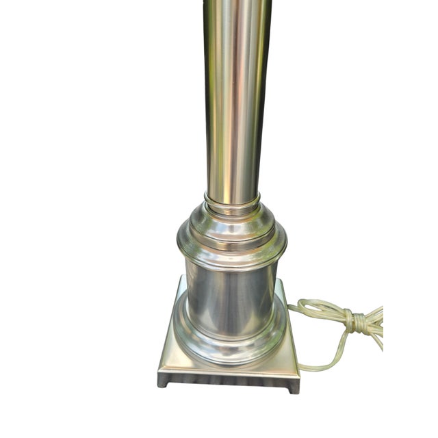 Traditional Restoration Hardware Table Lamp Nickeled Corinthian Column Shade For Sale - Image 3 of 7