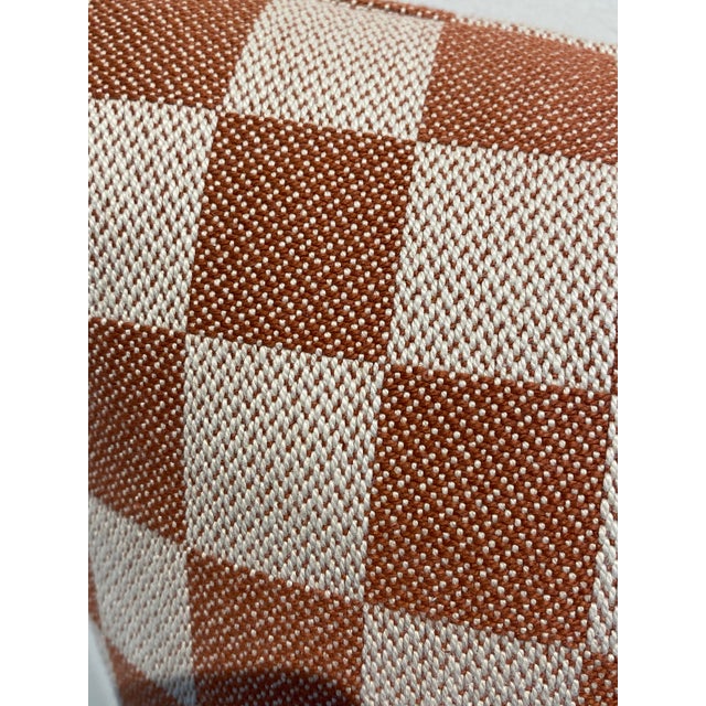Modern Terra Cotta & Cream Throw Pillow For Sale - Image 3 of 3