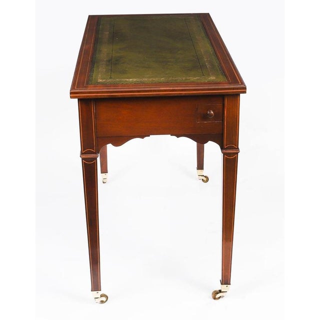 Antique Edwardian Inlaid Mahogany Desk, 1890s For Sale - Image 13 of 18